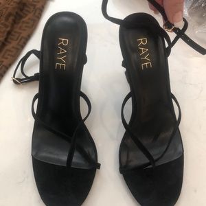 Raye Suede Strappy Ankle Wrap Axel Black Heel -8.5